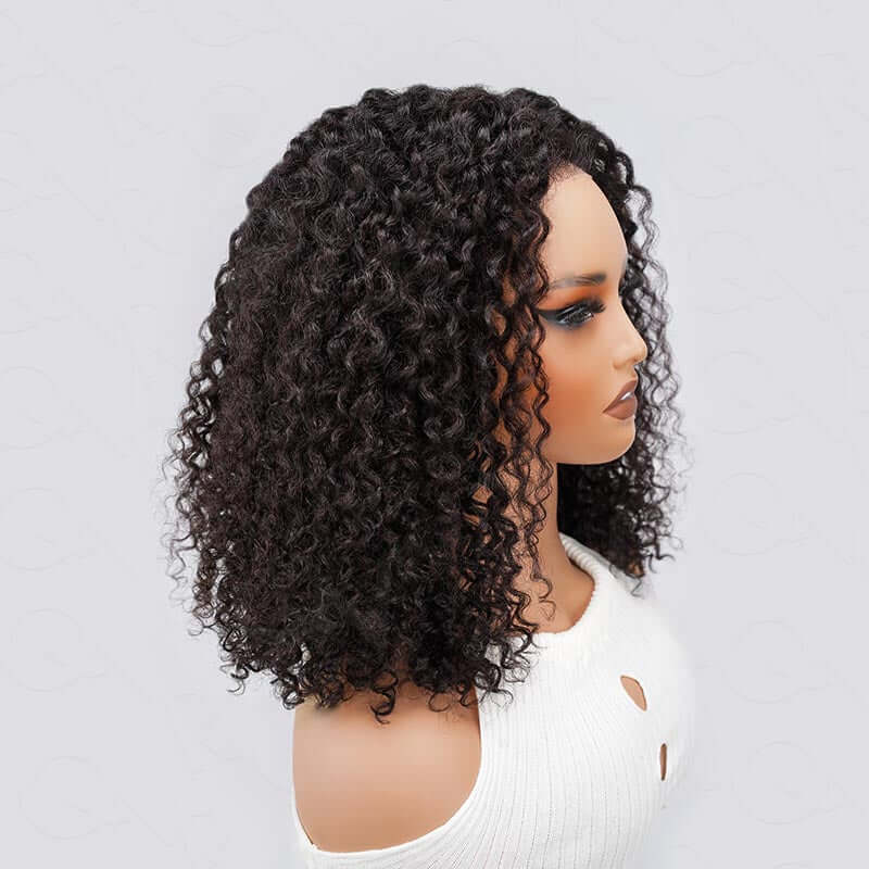 Side View of Kinky Curly Human Hair Wigs