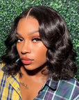 pre plucked lace front short bob wigs human hair