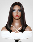 lightweight short bob wig with natural flow, made from premium 15A human hair