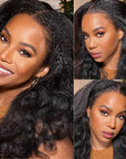 human hair wigs 13x6 lace frontal kinky straight with curly edges