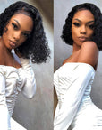 curly human hair bob wigs, salon-finish short bob wigs for dark-skinned women