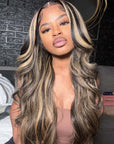 human hair wigs balayage highlights 13x4 lace frontal body wave for bold beauty