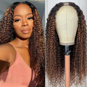qvr glueless balayage curly v part wigs beginner friendly