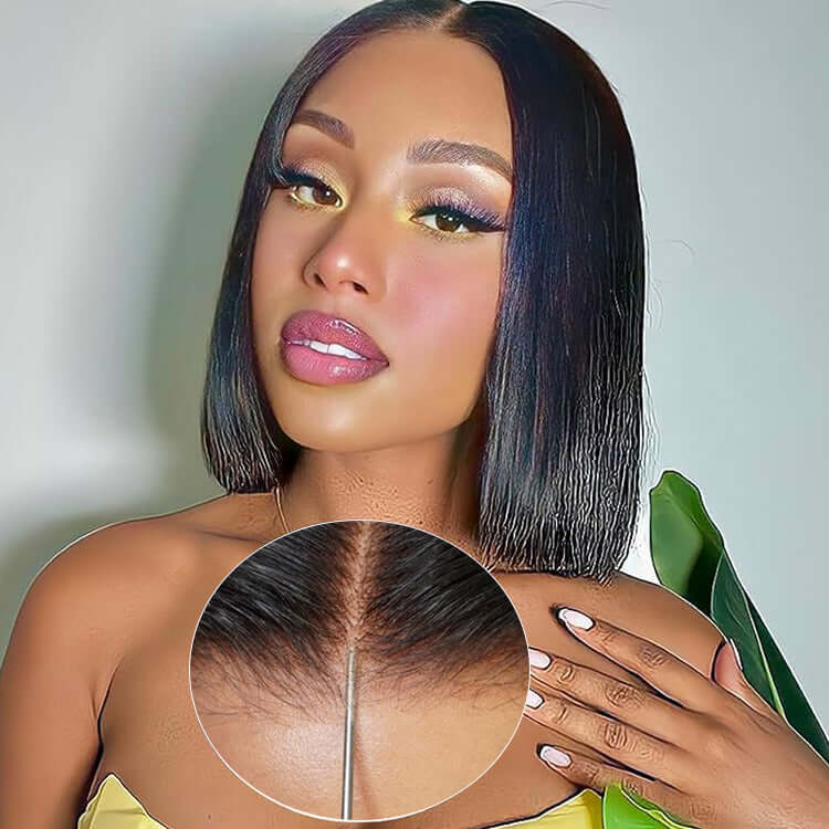 chic short bob wear and go glueless wigs with smooth texture