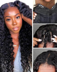 deep wave v part wig 180% density human hair wig no leave out
