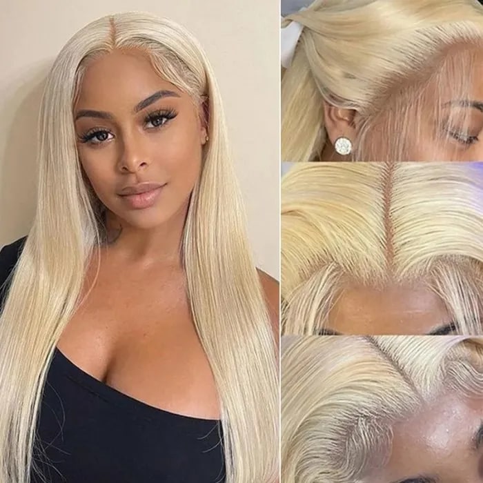 human hair lace wigs 613 blonde straight body wave wig for women