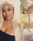 human hair lace wigs 613 blonde straight body wave wig for women