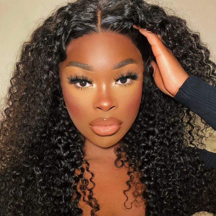 luxurious kinky curly hd lace wigs for black women’s beauty