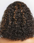 glueless C lace bob wigs with left part and natural curls