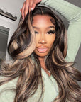 qvr wigs balayage highlight 13x4 lace frontal body wave for black women