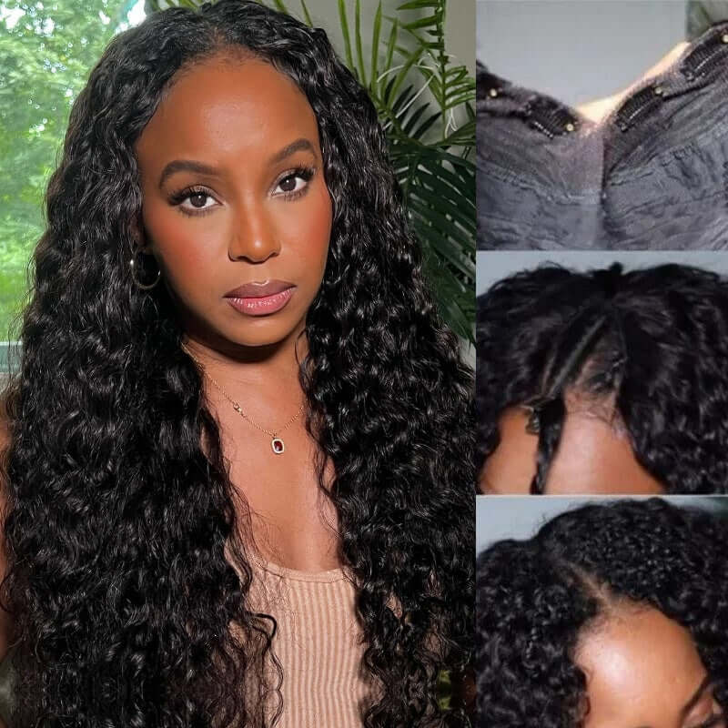 deep wave v part super natural human hair wigs
