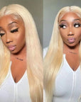 qvr wigs straight body wave 613 blonde lace part human hair wig