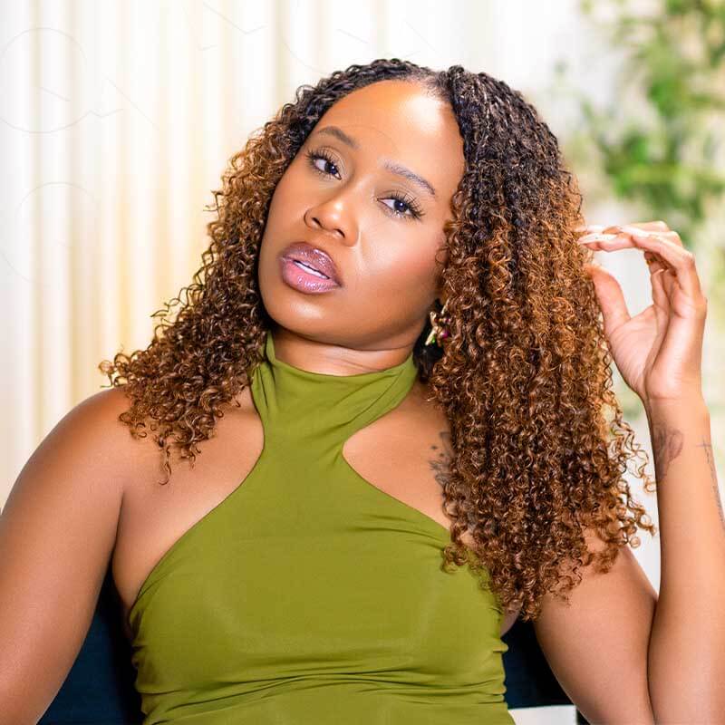 QVR Premium Chinese Hair Small Kinky Curly Virgin Human Crochet Hair Ombre 