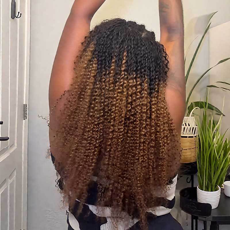 QVR Premium Chinese Hair Small Kinky Curly Virgin Human Crochet Hair Ombre 