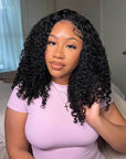 QVR Glueless Half Wig 3 In 1 Twist Curly Human Hair Protective Hairstyle