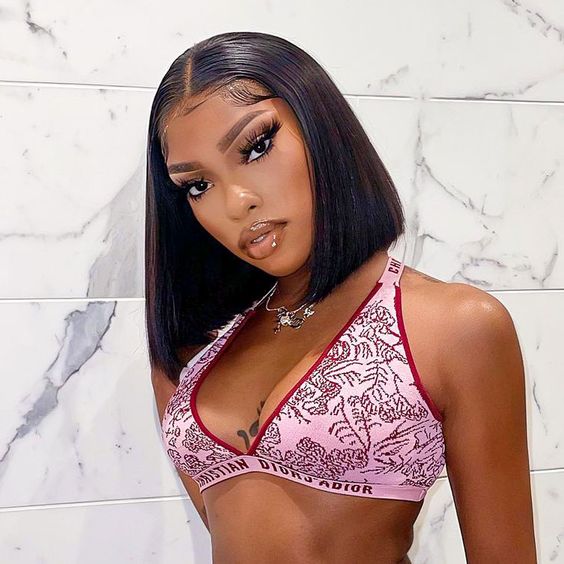 luxurious Brazilian straight bob wigs, 13x4 lace frontal human hair bob wigs for Black women