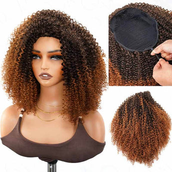 t2/30 brown ombred human hair half wigs