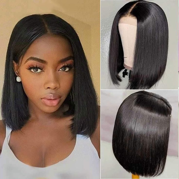 straight bob wigs, 13x4 lace frontal, 100% virgin Brazilian human hair bob wigs for stylish look