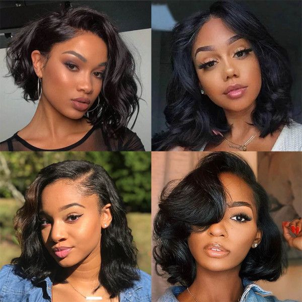 natural look human hair bob wigs for african american women