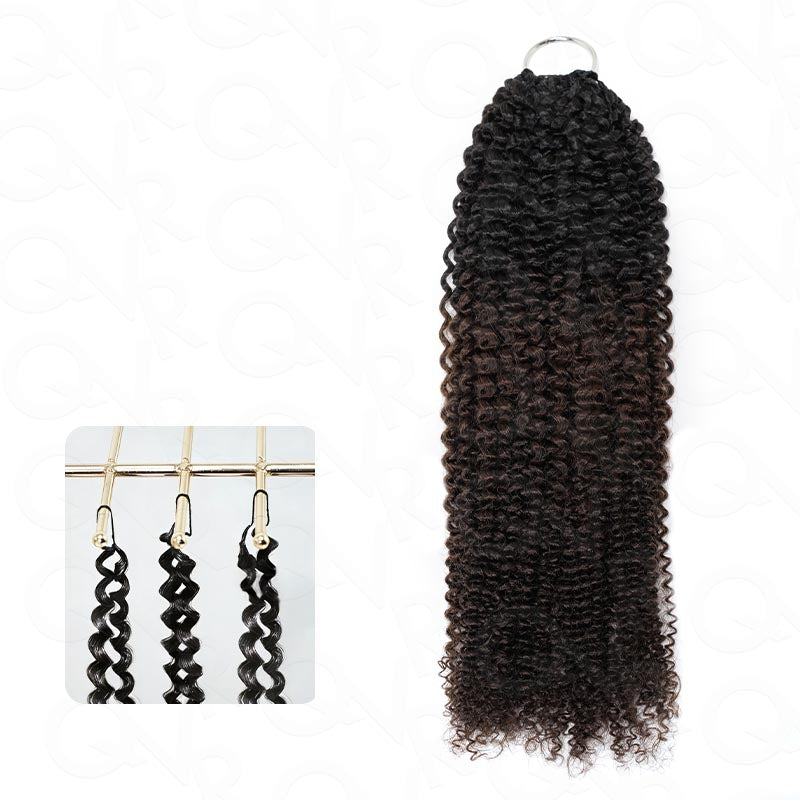 QVR Afro Kinky Curly Crochet Hair Machine Made Natural Black Feather Human Hair Extension