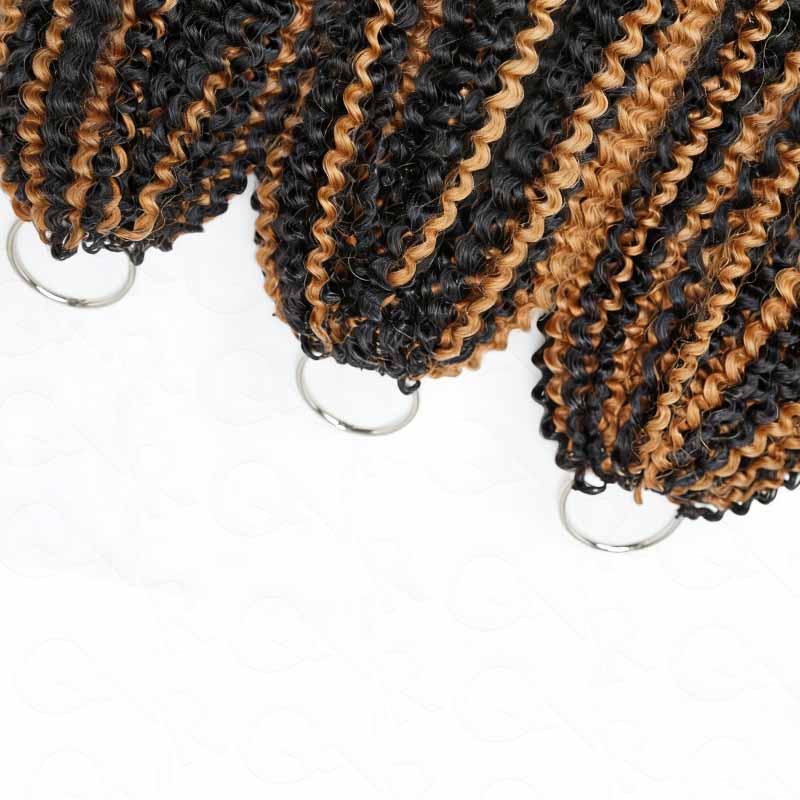 QVR Blonde Highlight Feather Crochet Human Hair 