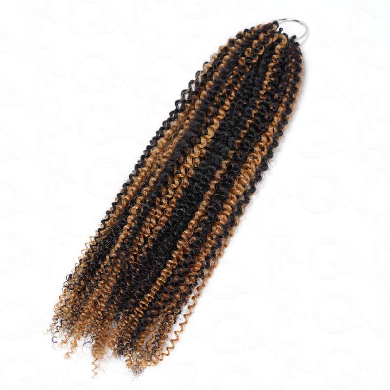 QVR Blonde Highlight Feather Crochet Human Hair 