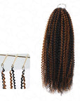 QVR Brown Highlight Feather Crochet Human Hair 