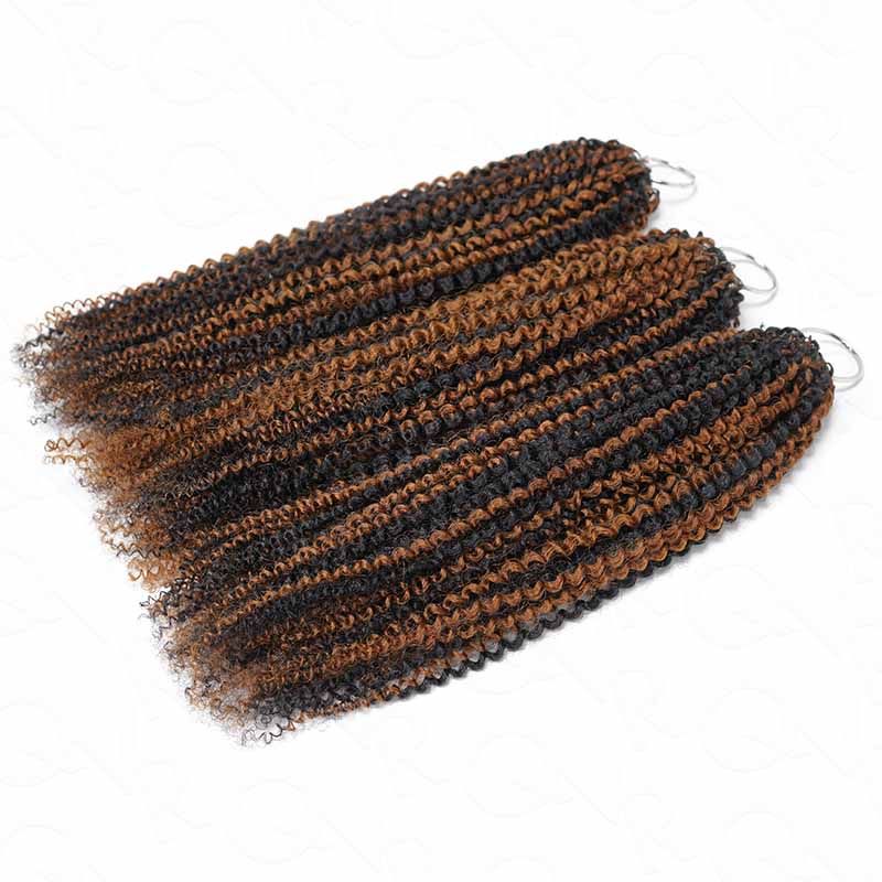 QVR Brown Highlight Feather Crochet Human Hair 