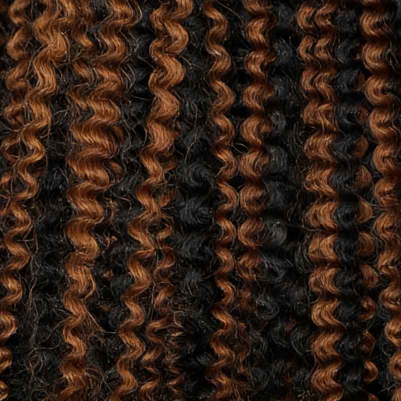 QVR Brown Highlight Feather Crochet Human Hair 