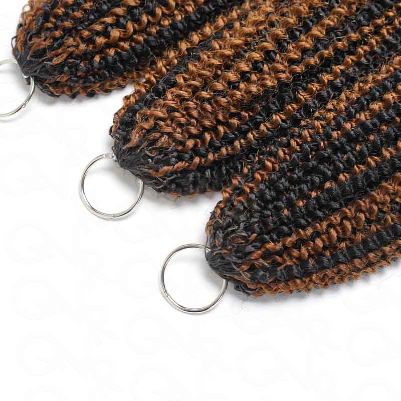 QVR Brown Highlight Feather Crochet Human Hair 