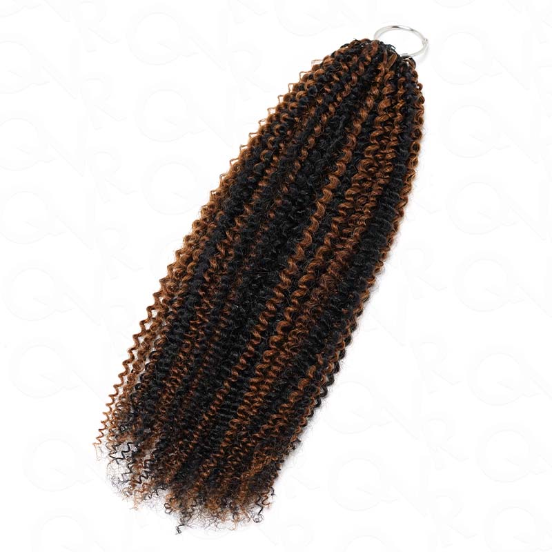 QVR Brown Highlight Feather Crochet Human Hair 