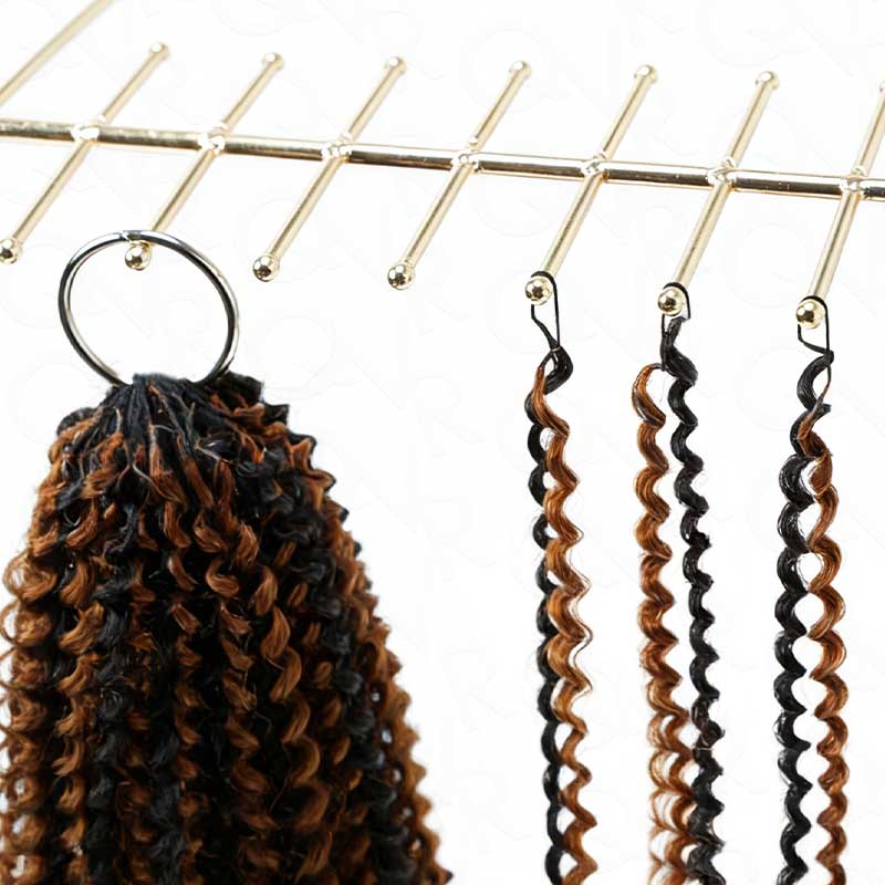 QVR Brown Highlight Feather Crochet Human Hair 