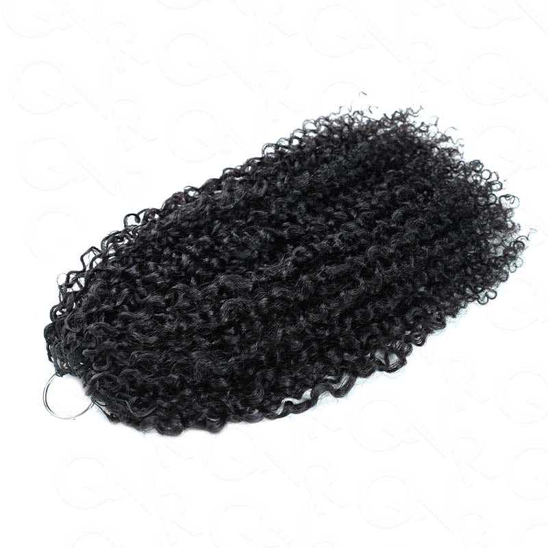 QVR Upgraded Tight Curly Feather Crochet Human Hair 3 Packs for Full Head Crochet Weave Hair Extensions