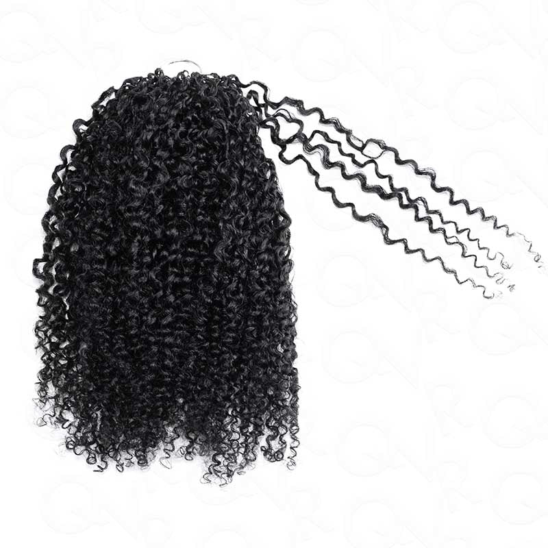 QVR Upgraded Tight Curly Feather Crochet Human Hair 3 Packs for Full Head Crochet Weave Hair Extensions