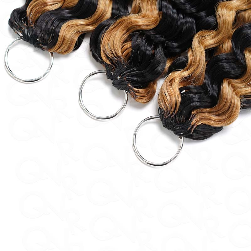 QVR Blonde Highlight Feather Crochet Human Hair 