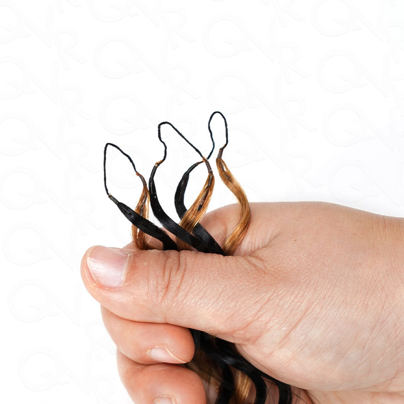 QVR Blonde Highlight Feather Crochet Human Hair 