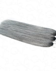 QVR Silk Straight Feather Crochet Human Hair Salt Pepper Machine Made Crochet Weave Hair Extensions