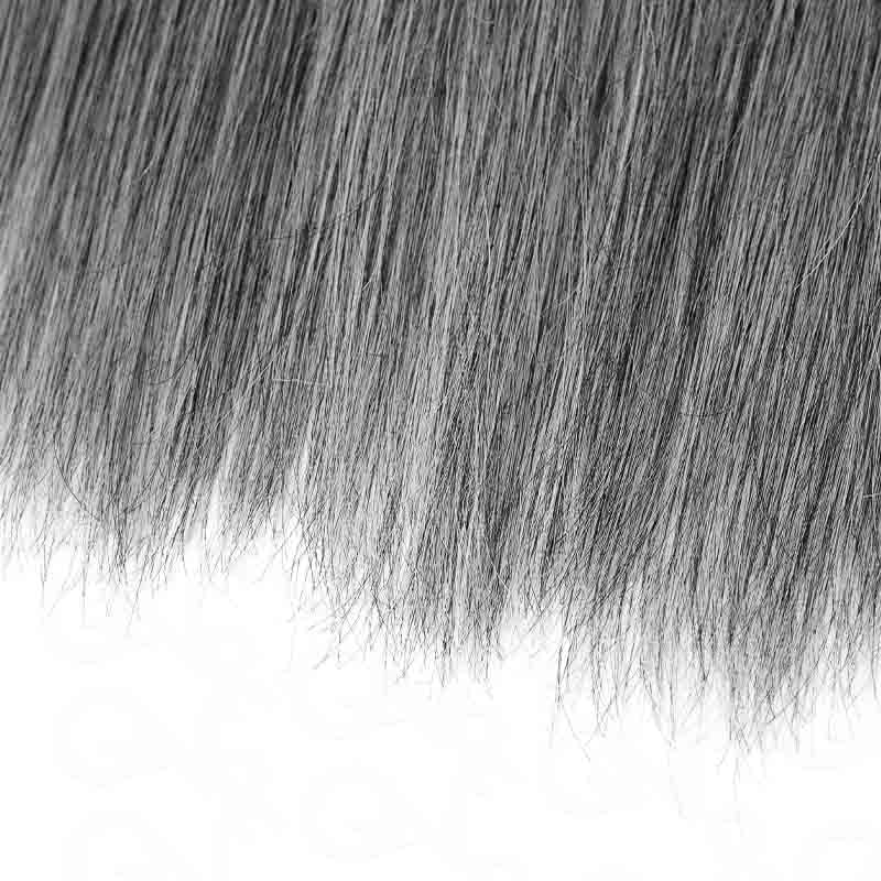 QVR Silk Straight Feather Crochet Human Hair Salt Pepper Machine Made Crochet Weave Hair Extensions