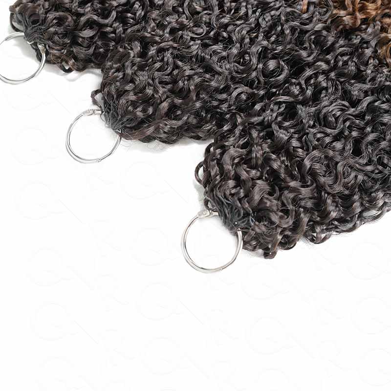 QVR Ombre Brown Feather Crochet Human Hair 