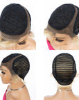 QVR TikTok Pixie Cut Style Short Hair Highlight T4/613 Color T Part Lace Frontal Human Hair Wig