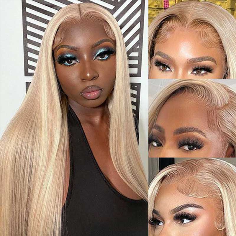 human hair lace wigs with brown highlights, designed for bold styles.