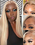 human hair lace wigs with brown highlights, designed for bold styles.