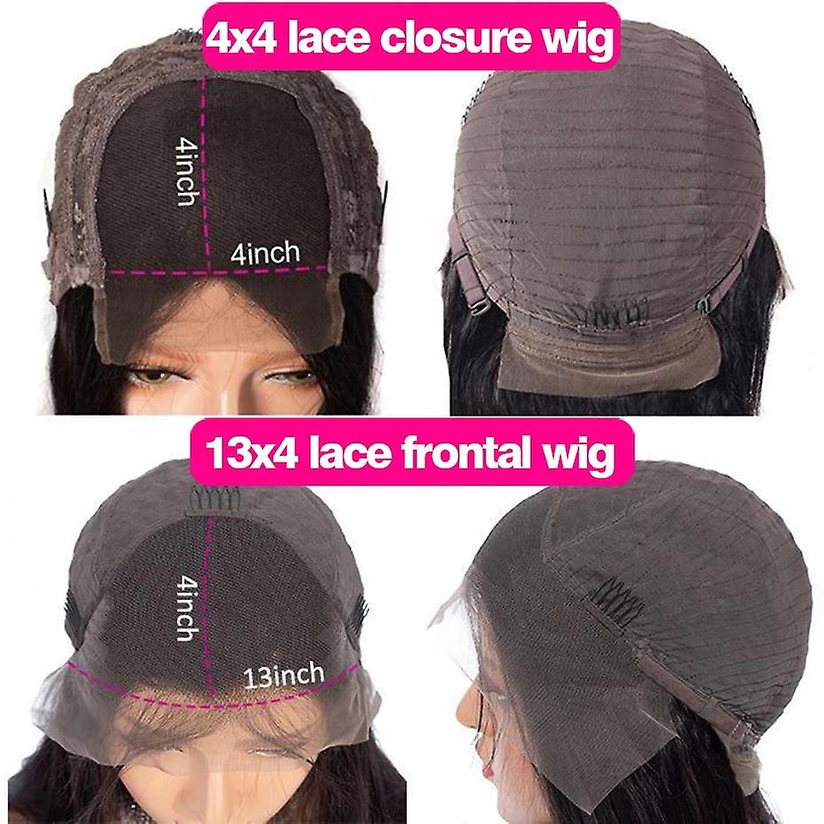 QVR Straight Short Bob Wigs Pre Plucked 4x4 Lace Closure Human Hair Wigs 180% Density