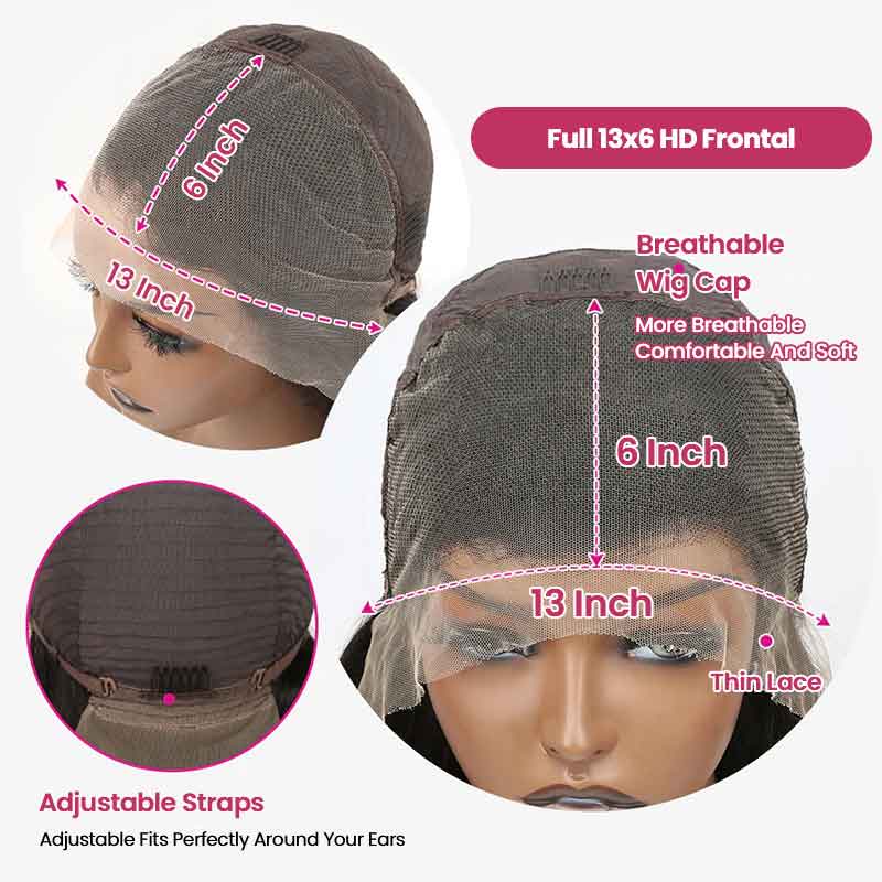 QVR Curly Wigs Virgin Human Hair Kinky Curly Wig 13x6 Full Lace HD Transparent Lace Wig Natural Color