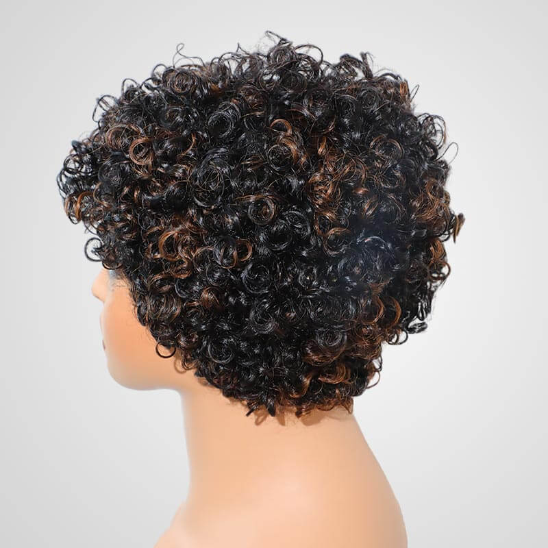 stylish short pixie cut human hair wigs with cute bangs for black women