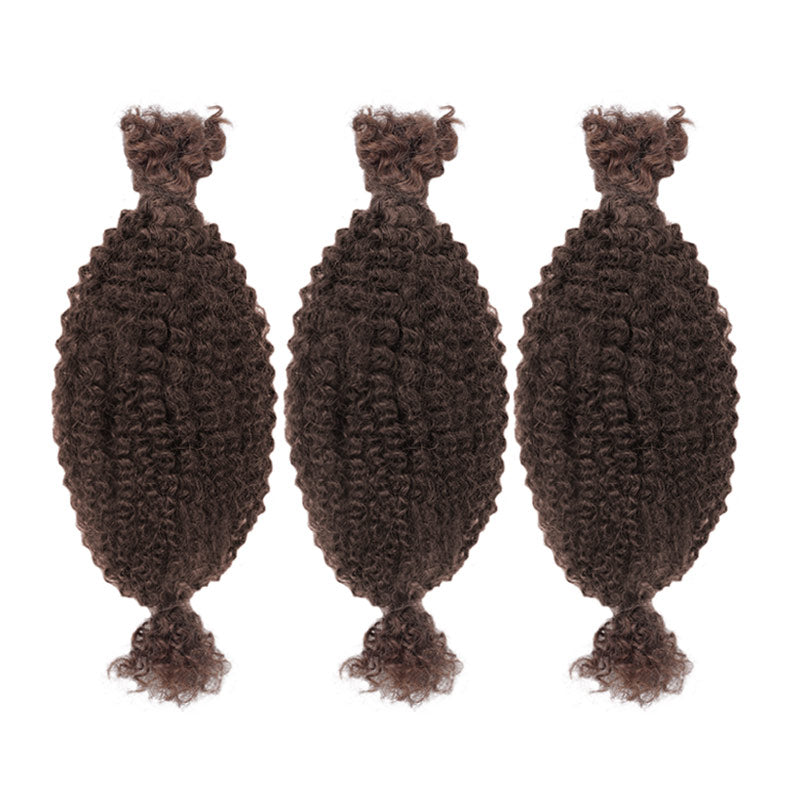 3 packs dark brown colored human hair spring twist