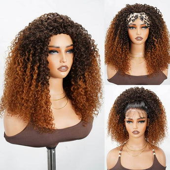 t2/30 ombred twist curly wigs, human hair natural look wigs