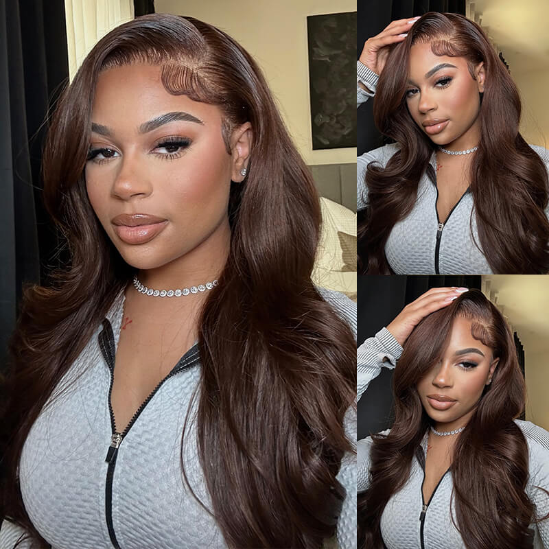 glueless wigs for beginners, offering a sleek body wave with a pre-cut 4x6 lace closure