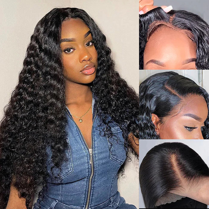soft water wave wear and go wig with HD lace closure