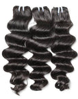 qvr loose deep wave natural black human hair weave 3 bundles